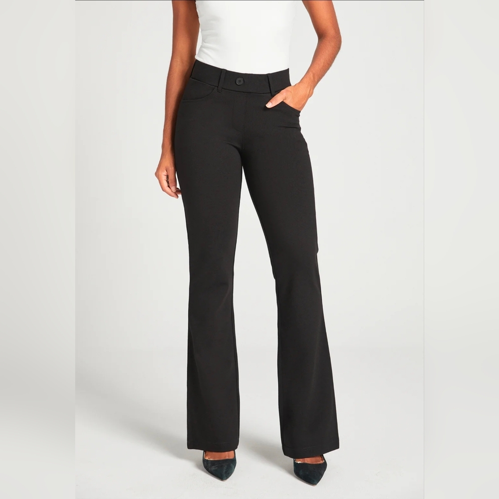 Betabrand Elegant Black Flare Trousers/ Size MED/TALL